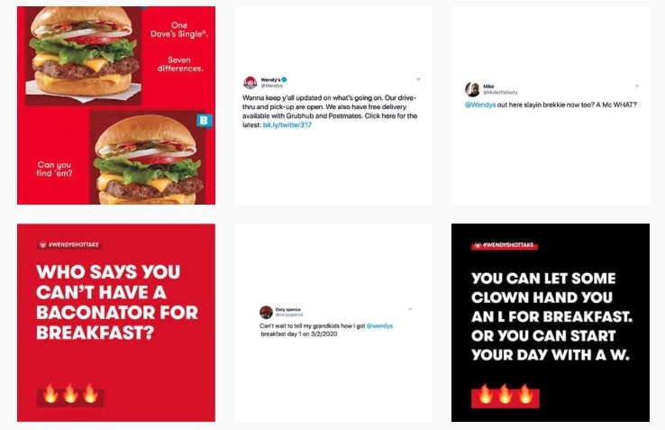 Wendy's Instagram posts